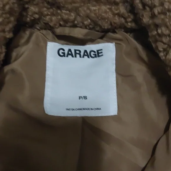 Garage Teddy Bear Jacket Brown Size S EUC - Picture 2 of 5